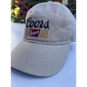 H3 Headgear Coors Banquet Beer Beige Khaki Tan Strap Back Cap Nice DAD Hat